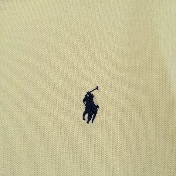 Polo by Ralph Lauren Mens Polo Shirt Yellow Large Short Sleeve Hi Lo Hem Cotton - Picture 5 of 15